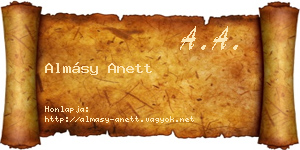 Almásy Anett névjegykártya